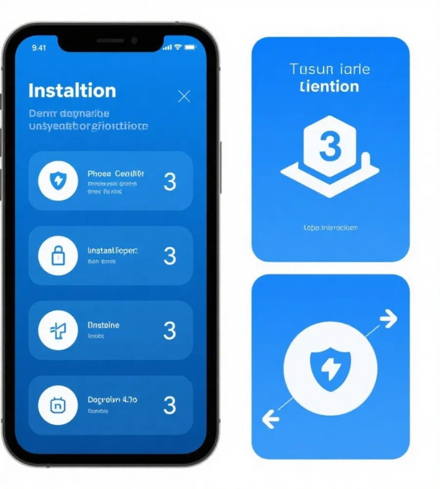 应用安装步骤示意图